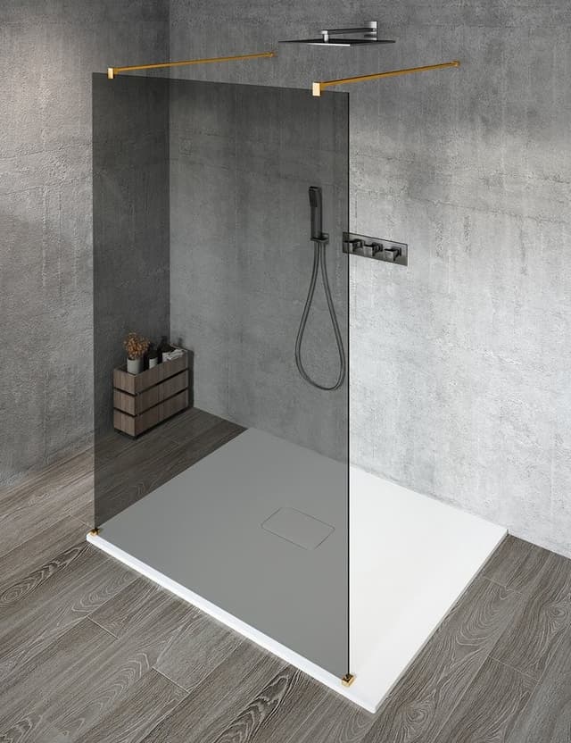 VARIO GOLD kabina prysznicowa Walk-In, 700 mm, szkło dymione