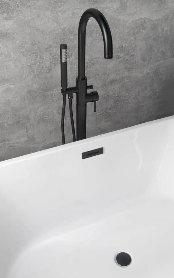 Zestaw maskownica przelewu i korek wannowy 1 1/2 klik-klak czarny mat