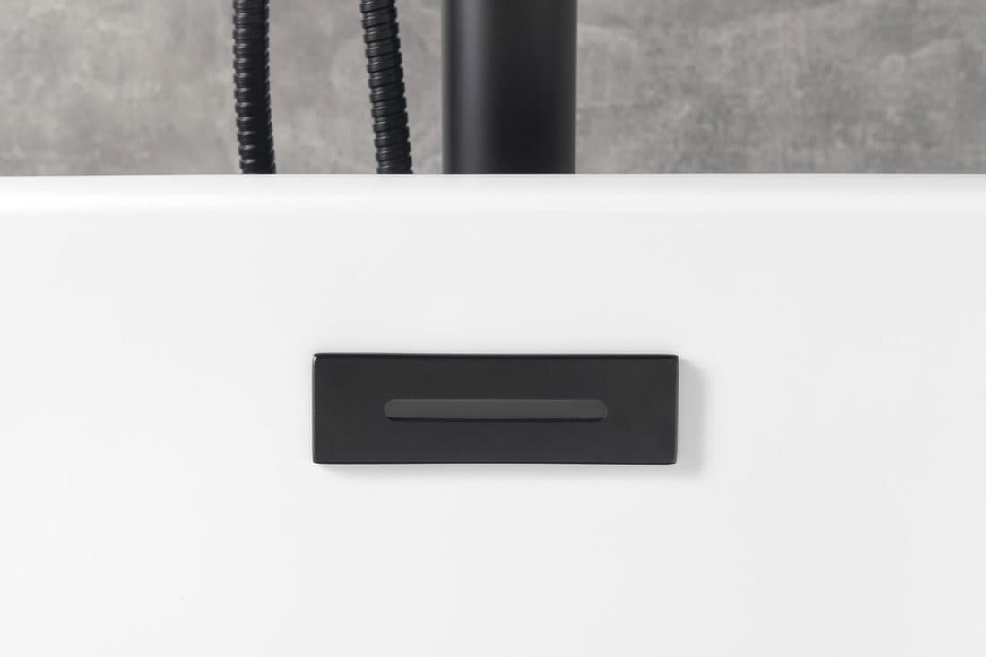 Zestaw maskownica przelewu i korek wannowy 1 1/2 klik-klak czarny mat