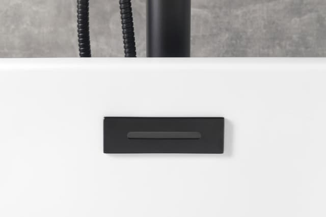 Zestaw maskownica przelewu i korek wannowy 1 1/2 klik-klak czarny mat