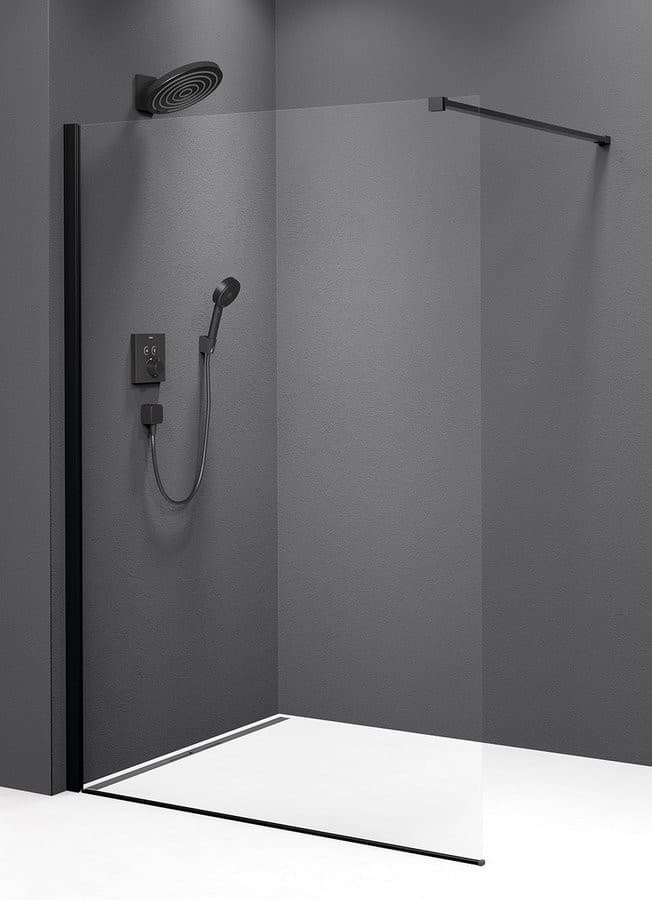 MODULAR SHOWER BLACK ścianka walk-in 800 mm z Antidrop