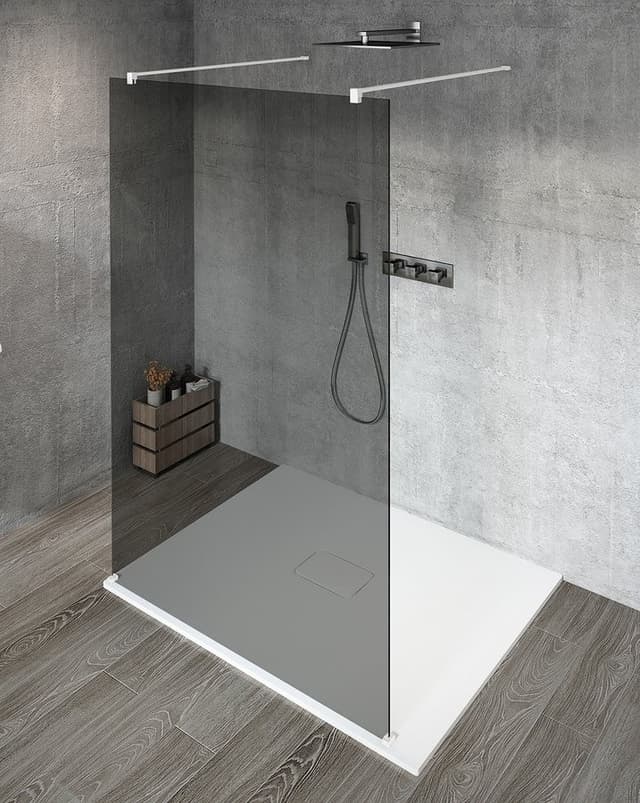 VARIO WHITE kabina prysznicowa Walk-In, szkło dymione, 1200 mm