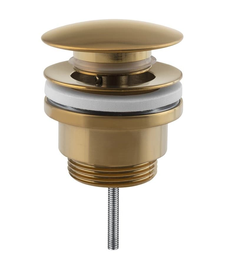 Korek umywalkowy Klik-Klak 5/4“, duży szczotkowany złoty