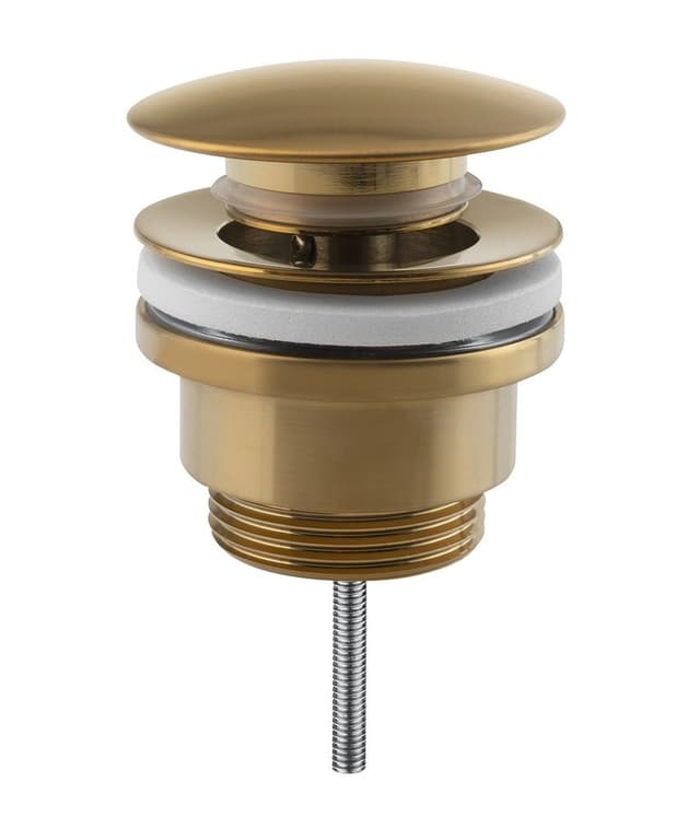 Korek umywalkowy Klik-Klak 5/4“, duży szczotkowany złoty