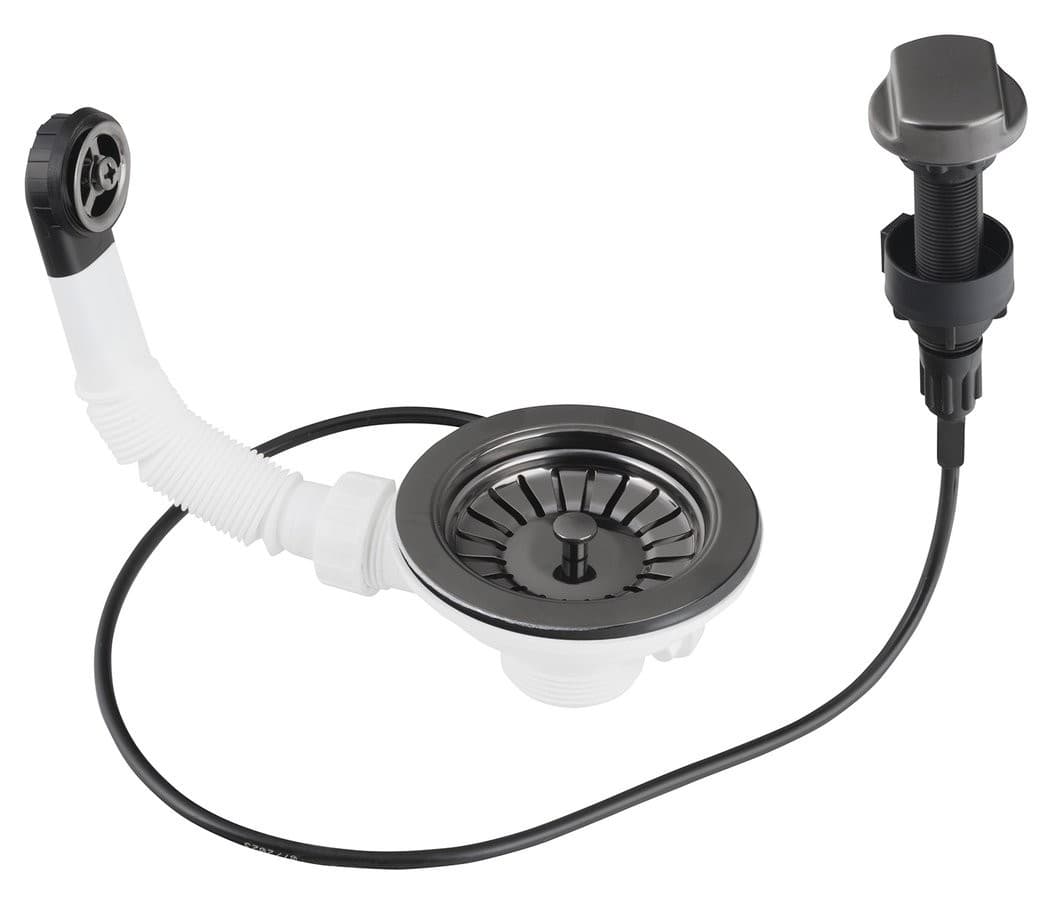 Spust zlewozmywakowy 6/4 stal nierdzewna z przelewem PVD