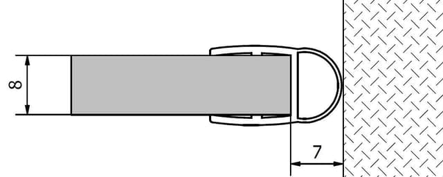 Uszczelka do szkła 2000mm, do grubości 8mm