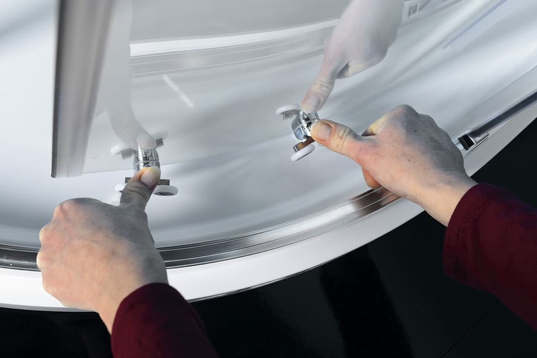 EASY LINE półokrągła kabina prysznicowa 1100x800mm, szkło czyste