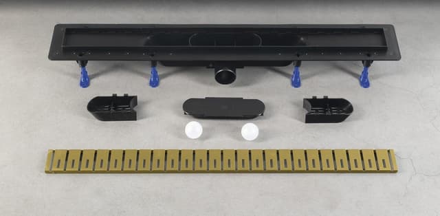 KLAVER odpływ liniowy stal nierdzewna, L-910, DN50, złoto mat