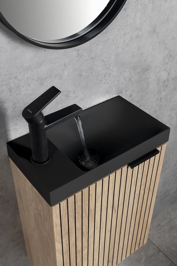 AMAROK umywalka kompozytowa 40x22 cm z lewą baterią