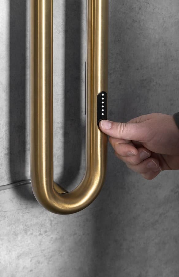 DUOPASSO elektryczna suszarka na ręczniki, złoty mat, 45 W