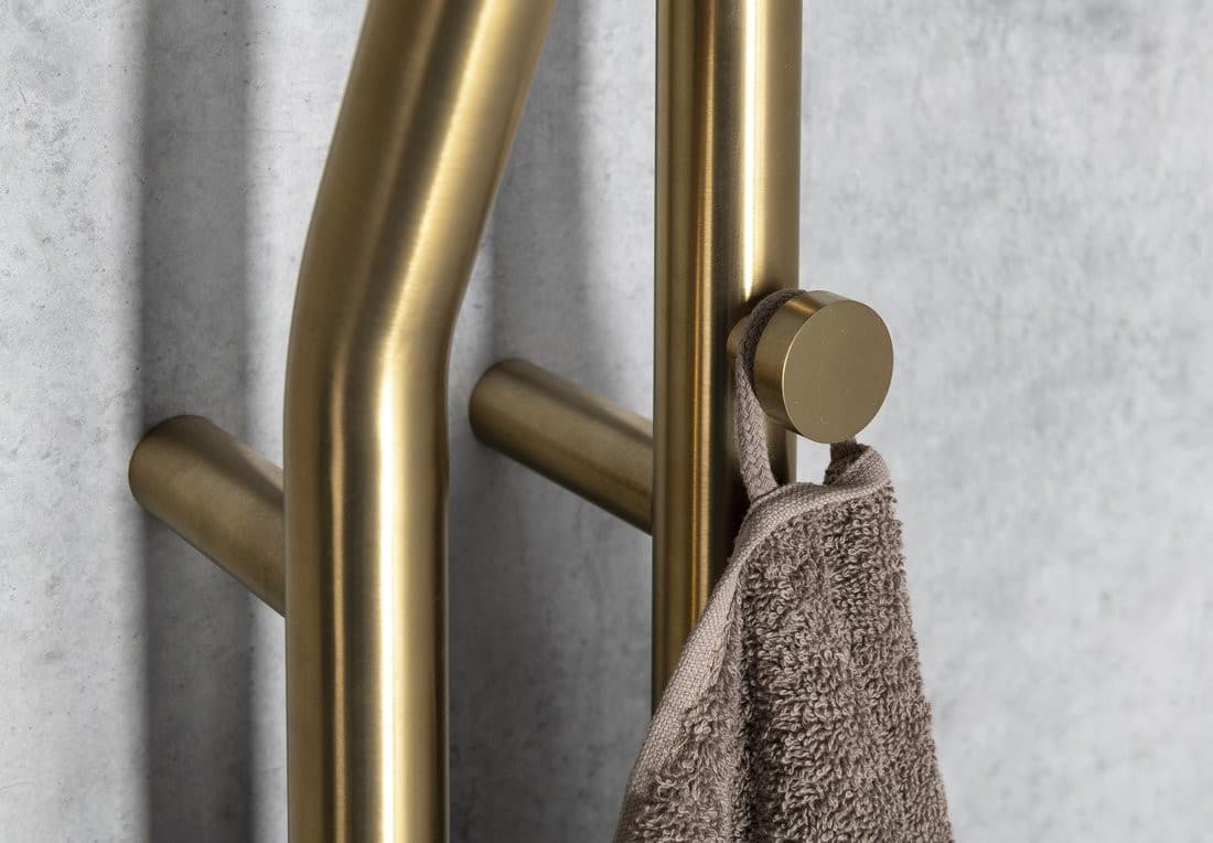 DUOPASSO elektryczna suszarka na ręczniki, złoty mat, 45 W