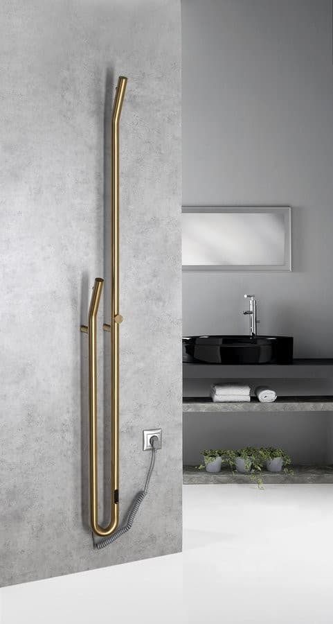 DUOPASSO elektryczna suszarka na ręczniki, złoty mat, 45 W