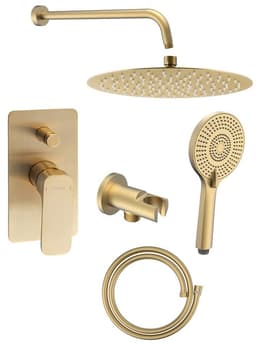 SPY zestaw prysznicowy podtynkowy z baterią dźwigniową złoto mat