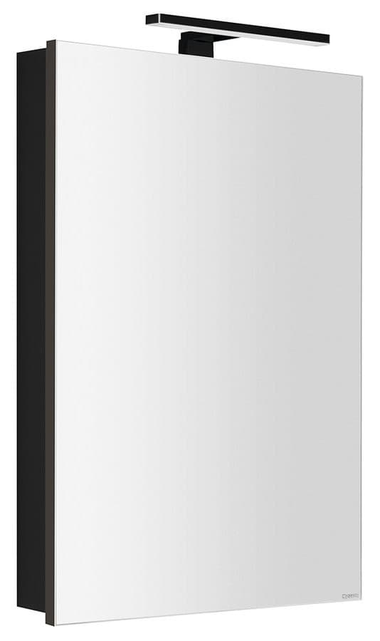 GRETA szafka z lustrem z oświetleniem LED, 50x70x14cm, czarny mat