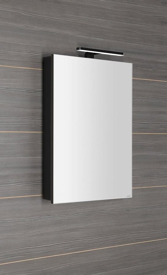 GRETA szafka z lustrem z oświetleniem LED, 50x70x14cm, czarny mat