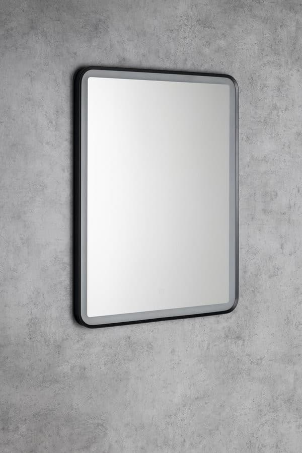SWIDA lustro z oświetleniem LED 60x80cm, czujnik dotykowy, ściemnialne, czarny mat