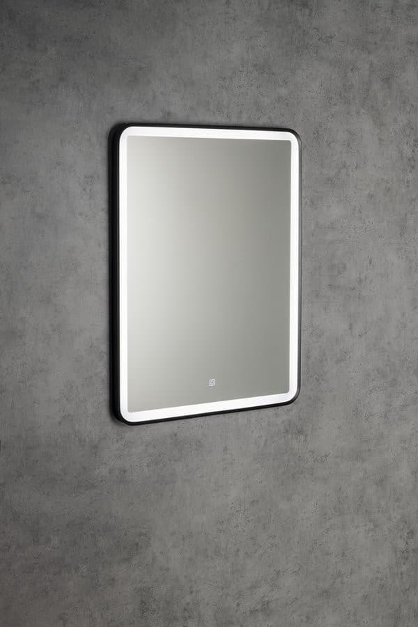 SWIDA lustro z oświetleniem LED 60x80cm, czujnik dotykowy, ściemnialne, czarny mat