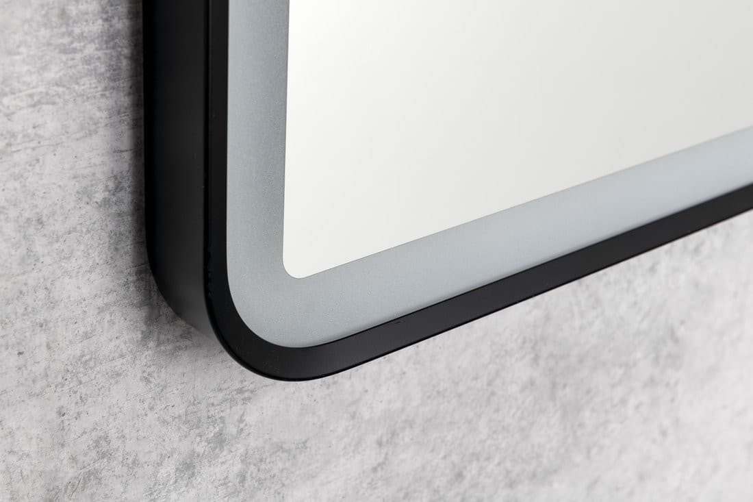 SWIDA lustro z oświetleniem LED 60x80cm, czujnik dotykowy, ściemnialne, czarny mat