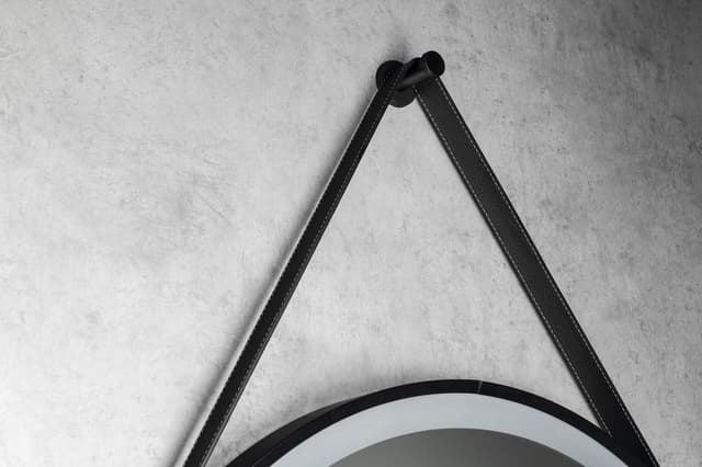 STAGO lustro LED okrągłe 60cm ze skórzanym paskiem