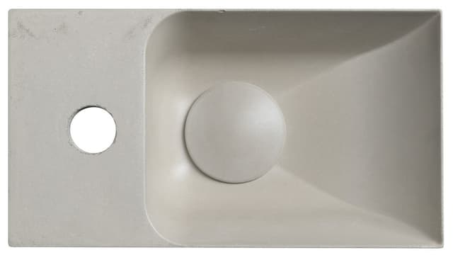 PICCOLINO umywalka betonowa, 30,8x10x17cm, bateria w lewo, piaskowy