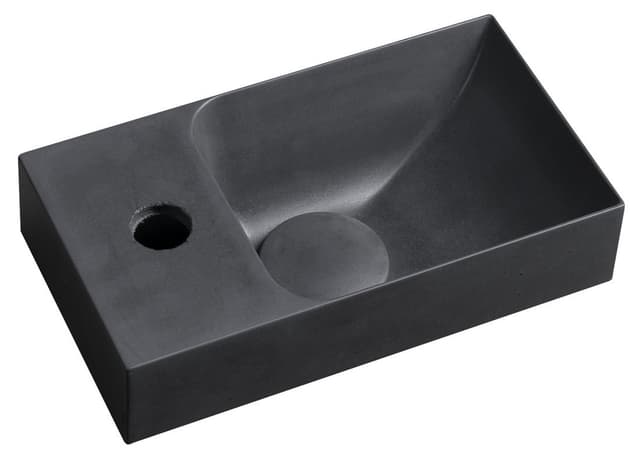 PICCOLINO umywalka betonowa, 30,8x10x17cm, bateria z lewej strony, antracyt