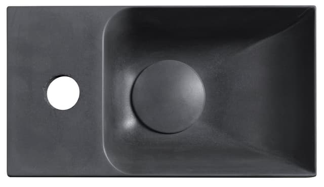 PICCOLINO umywalka betonowa, 30,8x10x17cm, bateria z lewej strony, antracyt