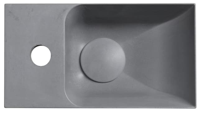 PICCOLINO umywalka betonowa, 30,8x10x17cm, bateria z lewej strony, szara