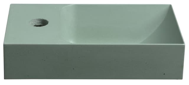 PICCOLINO umywalka betonowa, 30,8x10x17cm, bateria z lewej strony, zielony