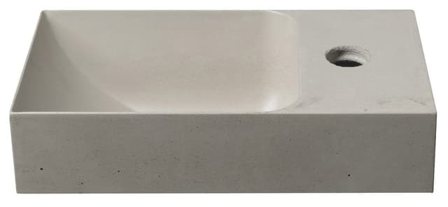 PICCOLINO umywalka betonowa, 30,8x10x17cm, bateria z prawej strony, piaskowy