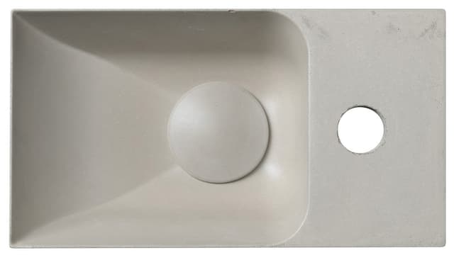 PICCOLINO umywalka betonowa, 30,8x10x17cm, bateria z prawej strony, piaskowy