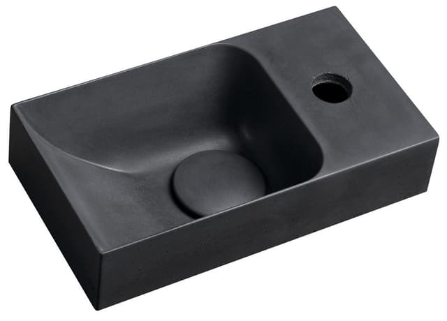 PICCOLINO umywalka betonowa, 30,8x10x17cm, bateria z prawej strony, antracyt