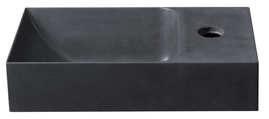 PICCOLINO umywalka betonowa, 30,8x10x17cm, bateria z prawej strony, antracyt