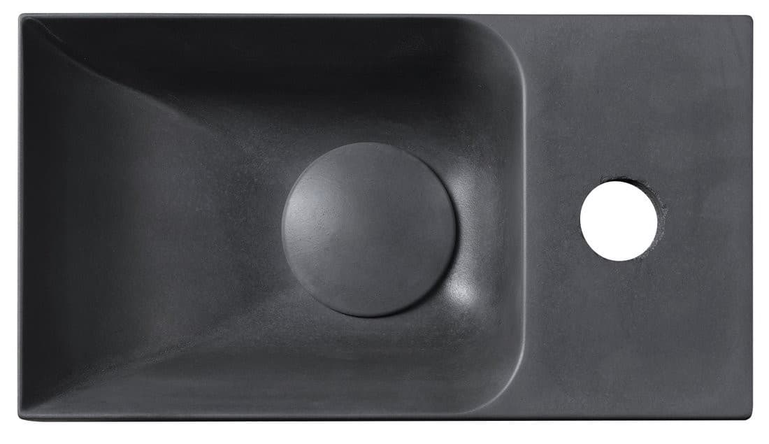 PICCOLINO umywalka betonowa, 30,8x10x17cm, bateria z prawej strony, antracyt