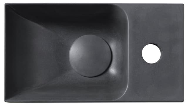 PICCOLINO umywalka betonowa, 30,8x10x17cm, bateria z prawej strony, antracyt