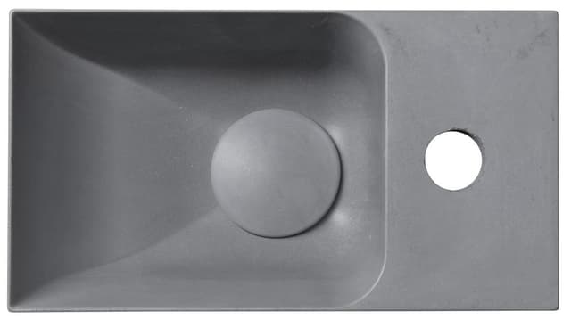 PICCOLINO umywalka betonowa, 30,8x10x17cm, bateria z prawej strony, szary
