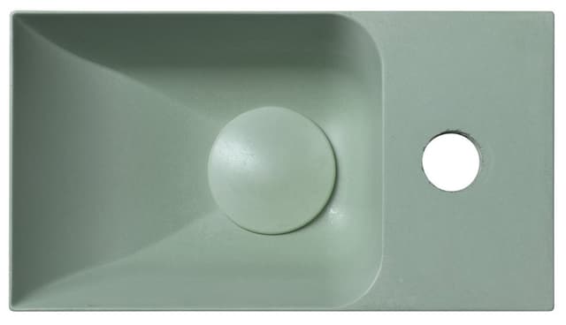 PICCOLINO umywalka betonowa, 30,8x10x17cm, bateria z prawej strony, zielony
