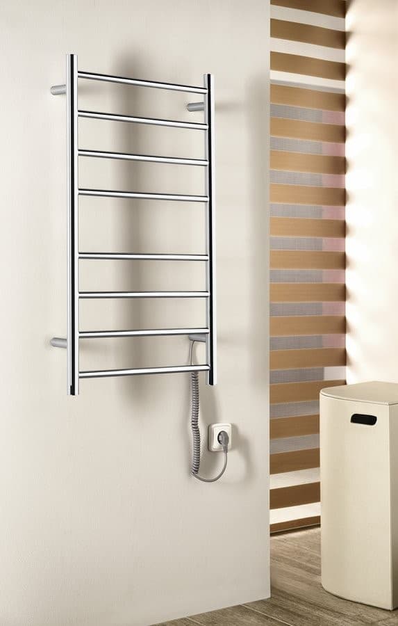 REDONDO elektryczna suszarka na ręczniki, okrągła, 500x900 mm, 75 W, stal nierdzewna polerowana