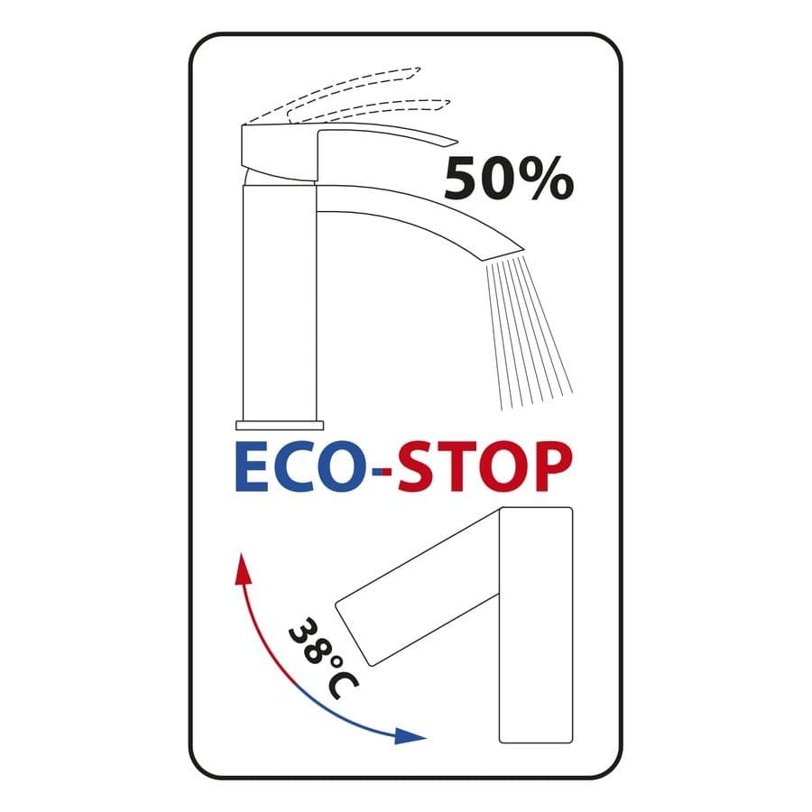 GINKO 35 bateria umywalkowa bez odpływu, ECO głowica, czarny mat