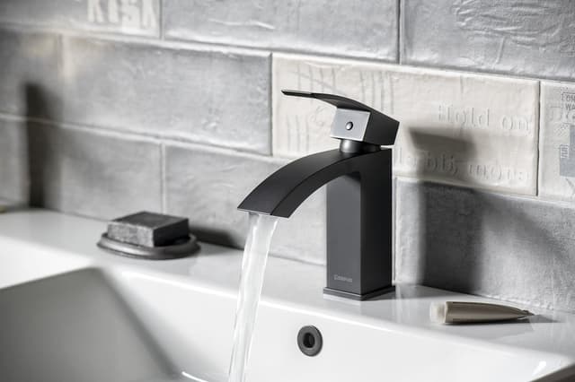 GINKO 35 bateria umywalkowa bez odpływu, ECO głowica, czarny mat