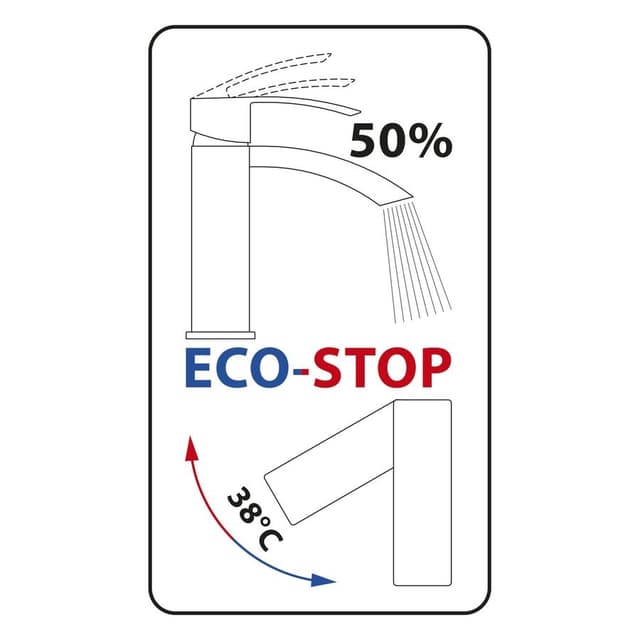 FLY bateria umywalkowa z obrotową wylewką, bez odpływu, z ECO głowica, chrom