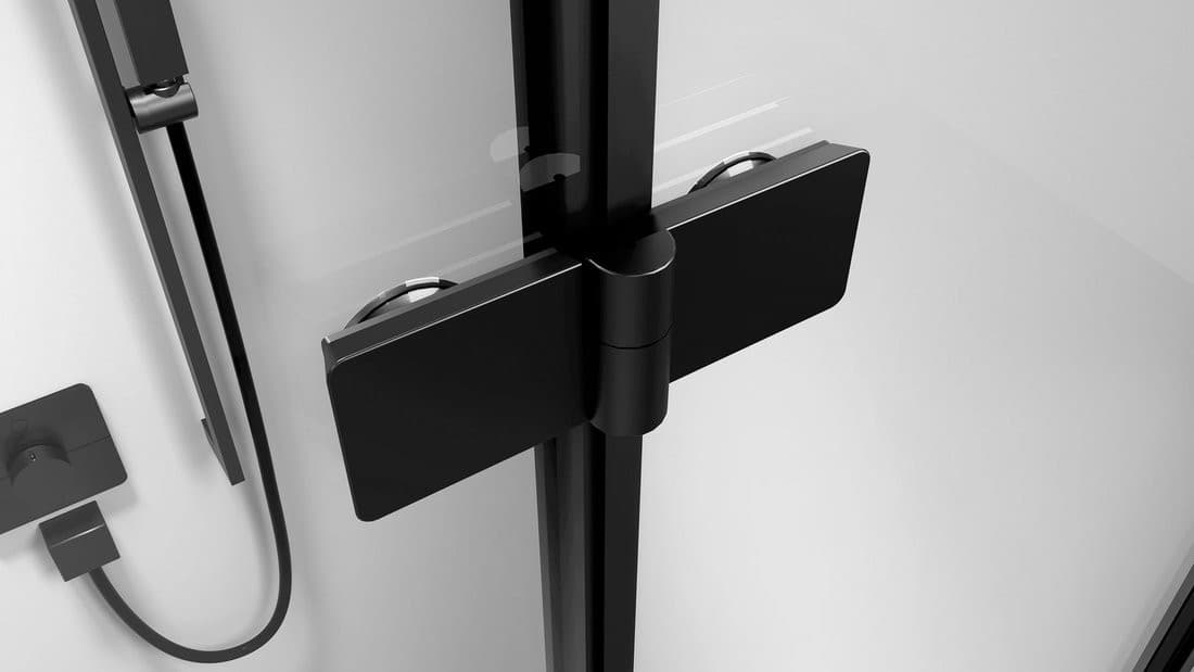 ZOOM BLACK drzwi prysznicowe do wnęki 700 mm, lewe, szkło czyste