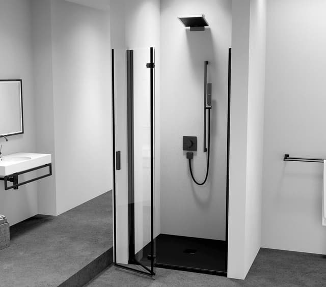 ZOOM BLACK drzwi prysznicowe do wnęki 800 mm, lewe, szkło czyste