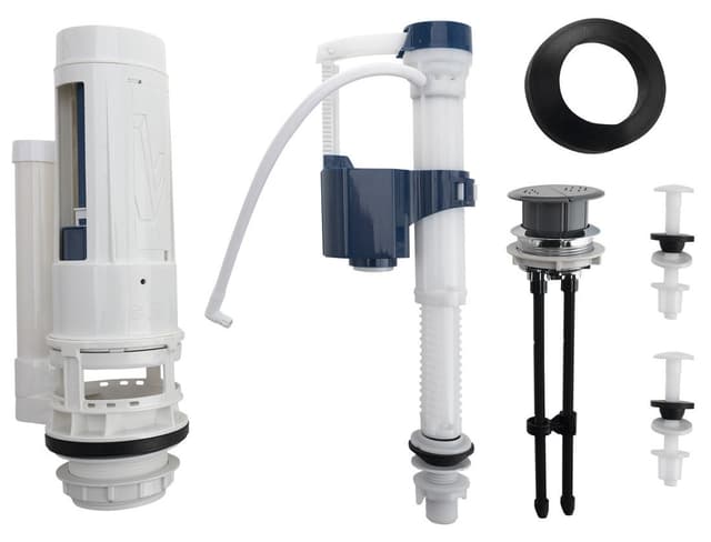 Zestaw spłukujący z przyciskiem DUAL 59mm, dolne napełnianie, chrom