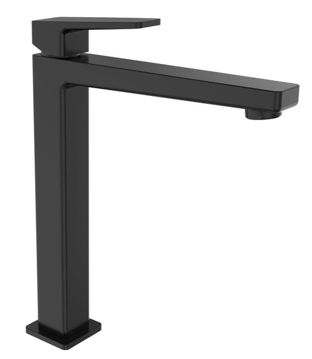 TURSI Bateria umywalkowa wysoka z przedłużoną wylewką, bez odpływu, czarny mat