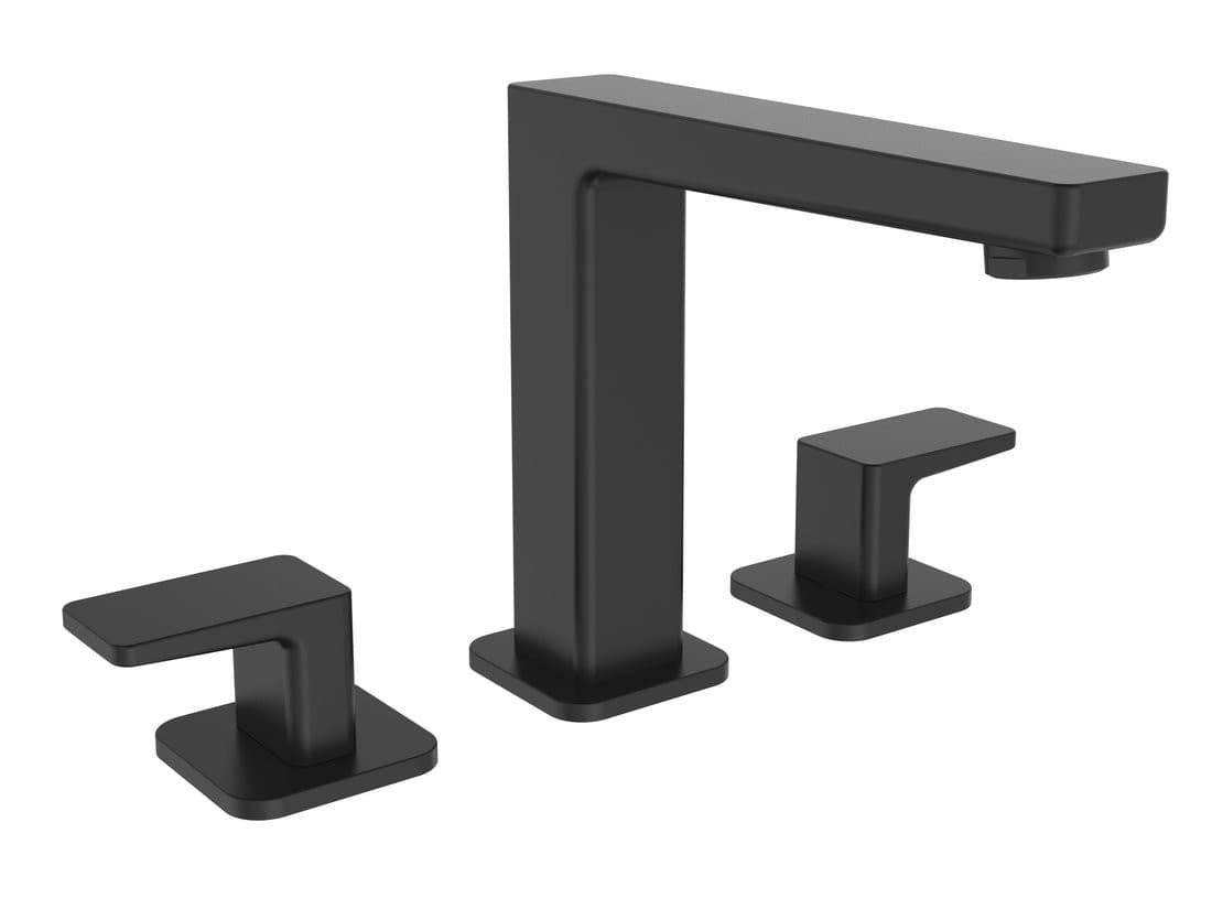 TURSI trzyelementowa bateria umywalkowa bez odpływu, czarny mat