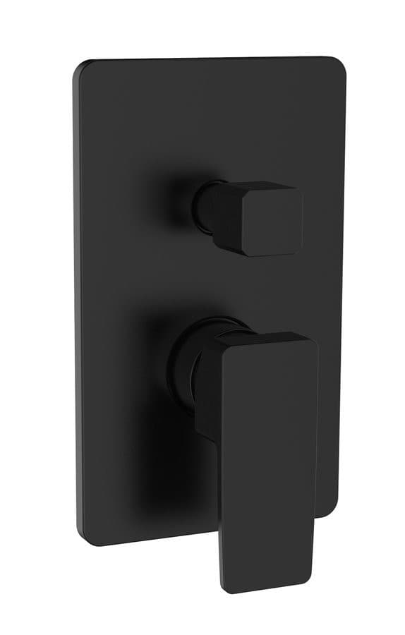 TURSI bateria prysznicowa podtynkowa, 2 wyjścia, obrotowy przełącznik, czarny mat