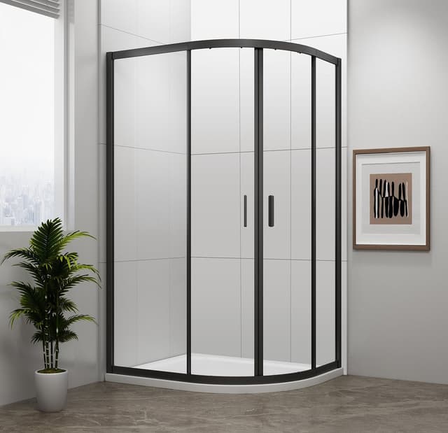 EASY BLACK kabina prysznicowa półokrągła 1000x800mm, L/R, szkło czyste