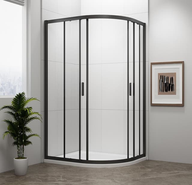 EASY BLACK kabina prysznicowa półokrągła 1200x900mm, L/R, szkło czyste