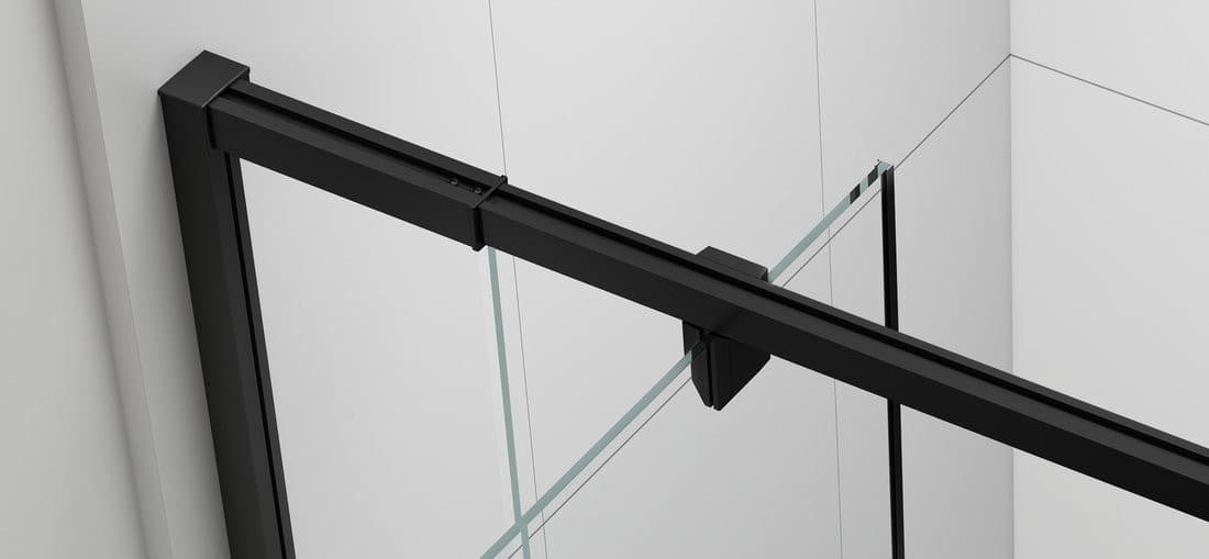 EASY BLACK drzwi prysznicowe obrotowe 880-1020mm, szkło czyste