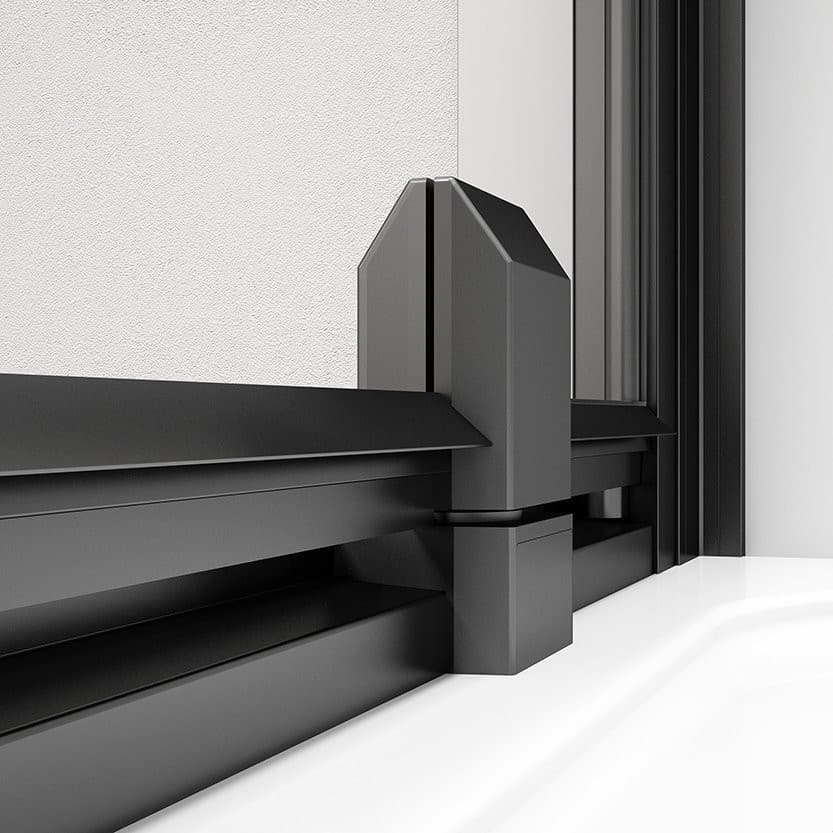 EASY BLACK drzwi prysznicowe obrotowe 880-1020mm, szkło czyste